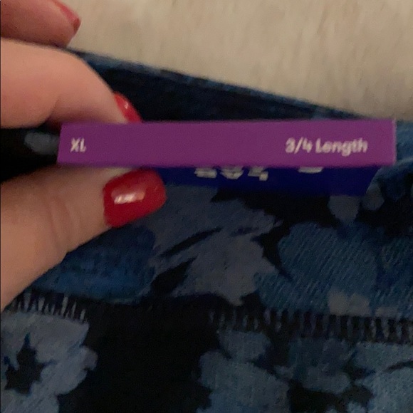 Joy Lab Mid Rise Legging Blue Floral - Picture 5 of 6